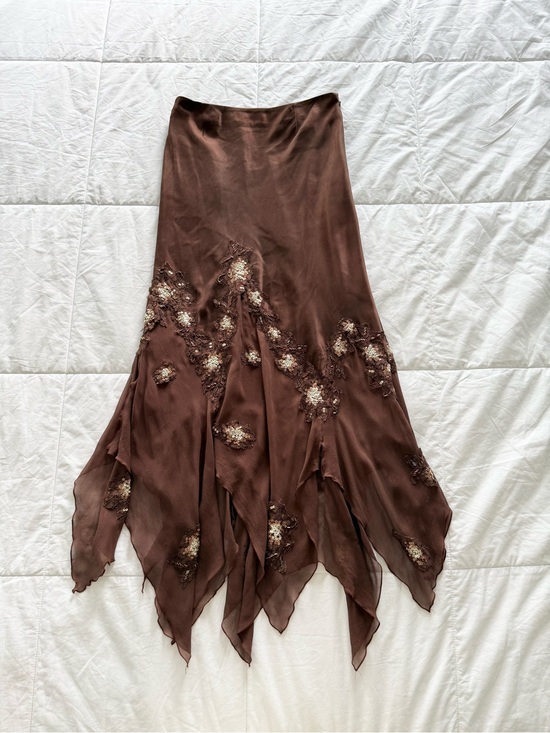 Alberto Makali Dresses & Skirts - Alberto makali 100% silk asymmetrical sequin maxi skirt.